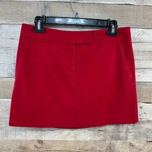 J.Crew Womens Red Cotton‎ Spandex Mini Skirt Size 6